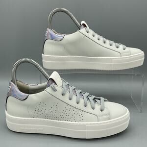 NEW P448 Women’s Thea Piuma Sneakers Metallic/White Size US 7/EU 37